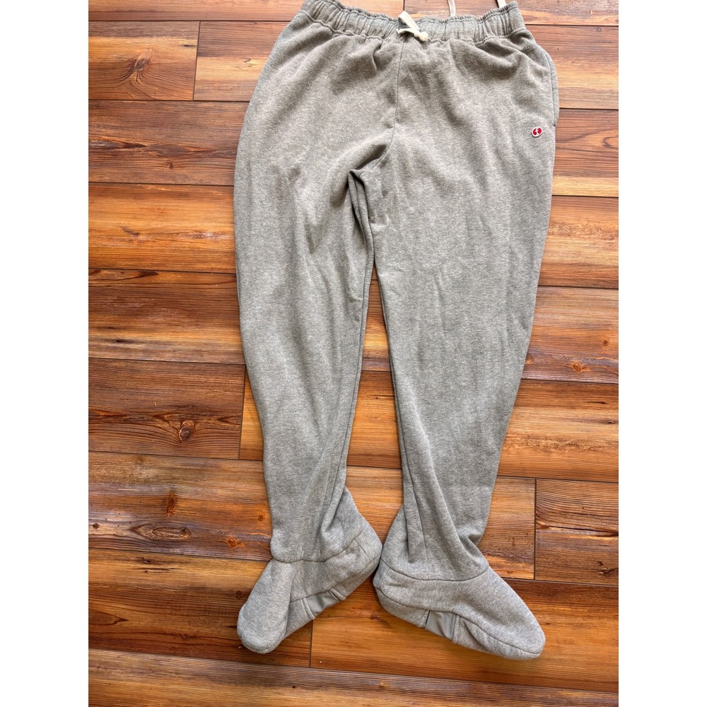 Feejays Footed Sweatpants Unisex Large Gray KOD-890 Excellent Loungewear Pajamas